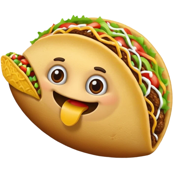 Football eating a taco emoji