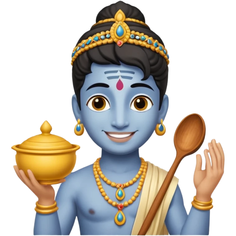 Lord Krishna with butter pot emoji