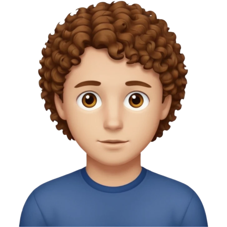 Owen Cooper with brown curly short hair and brown eyes emoji