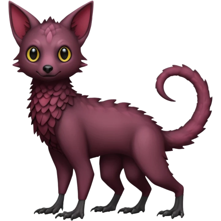black Trico-hybrid-creature dark burgundy (full body) emoji