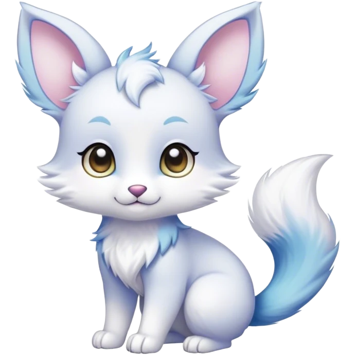 Kawaii bright fantasy ethereal anthro fursona animal with a tufted tail and round ears emoji