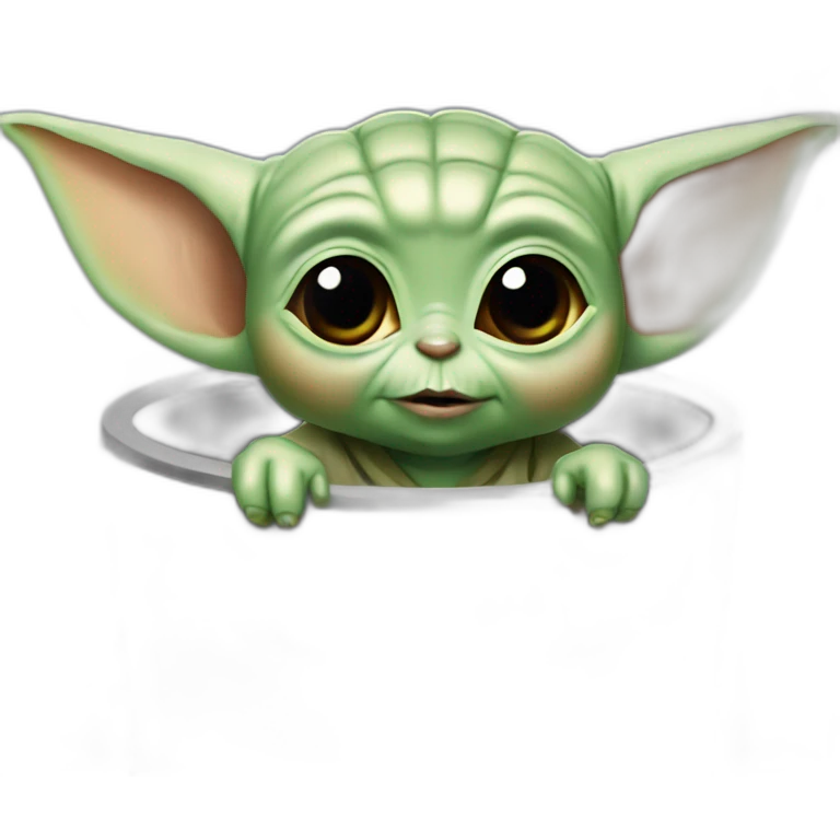 Baby yoda make a moscow mule drink emoji
