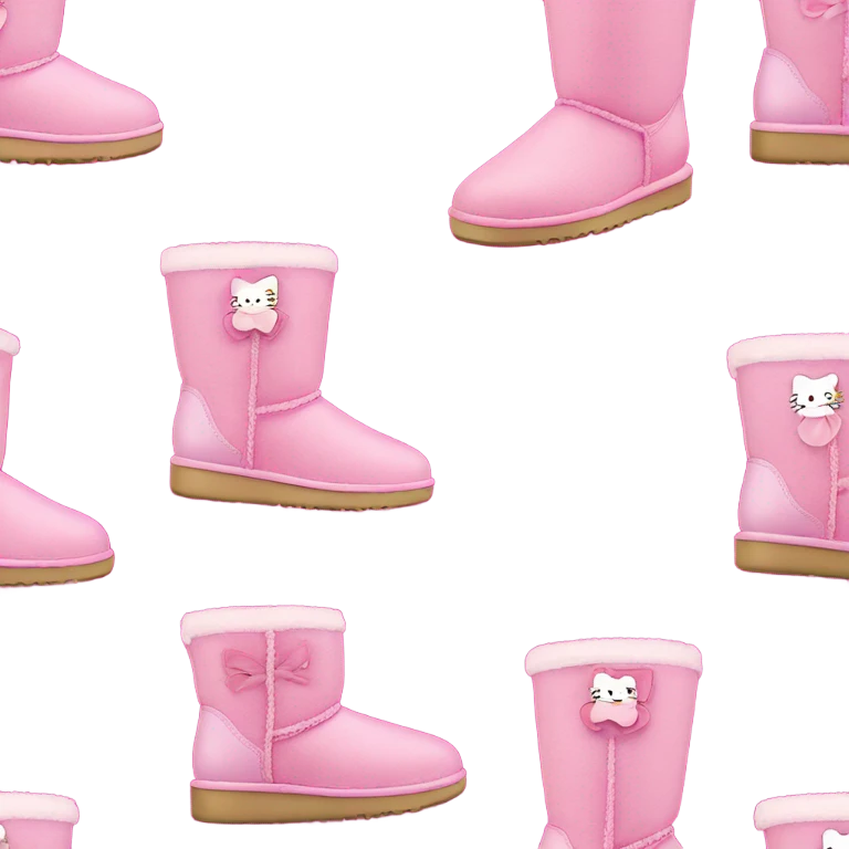 Pink hello kitty uggs emoji