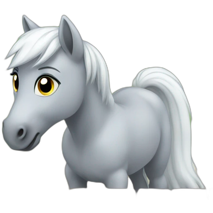 Poney gris emoji