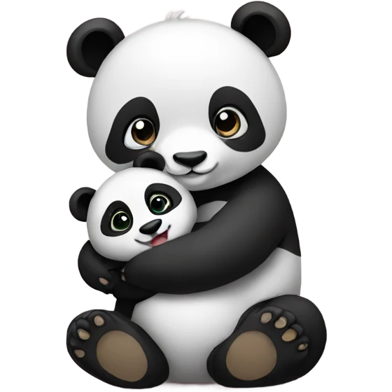 Panda holding a baby emoji