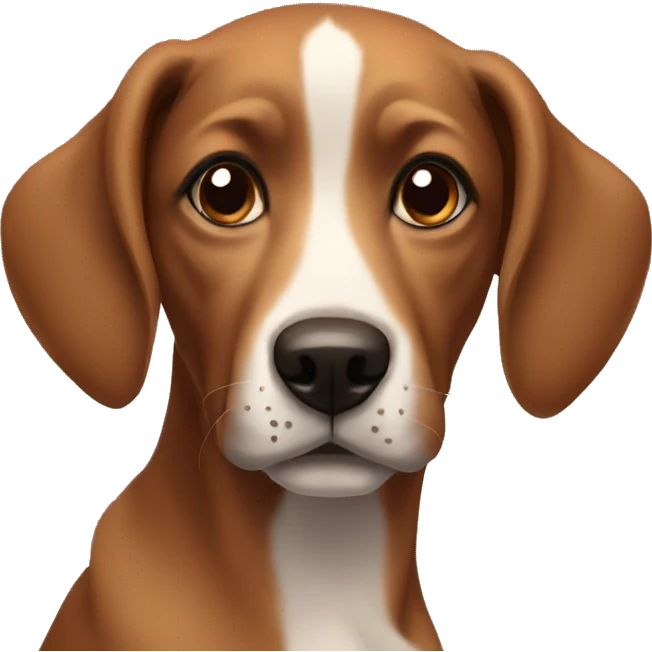 dog with brown face, brown eyes, black ears emoji