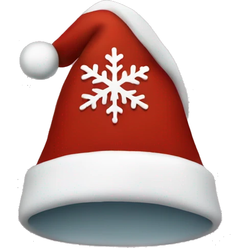 christmas hat with snowflakes around it emoji