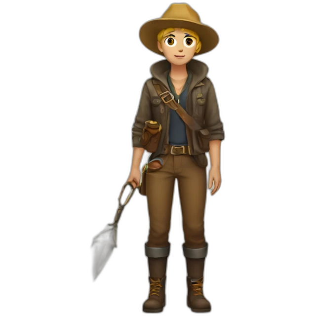 Treasure Hunter full body non-binary emoji