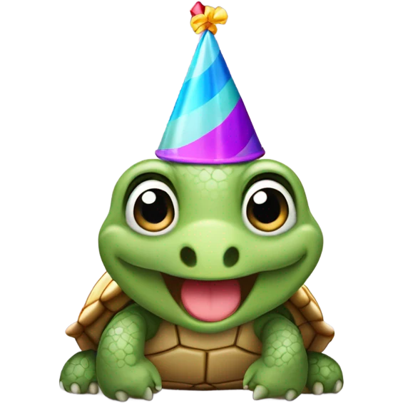 Cute Turtle saying happy birthday  emoji