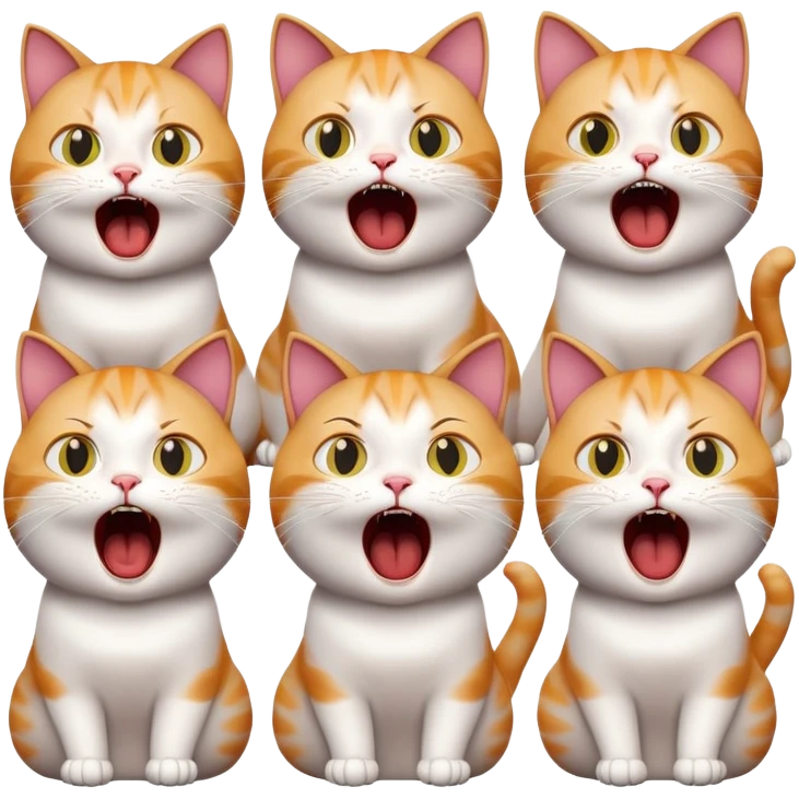 all set of emotions for a cat from meme screaming women emoji