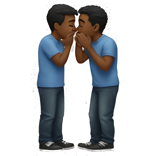 Two male kissing emoji