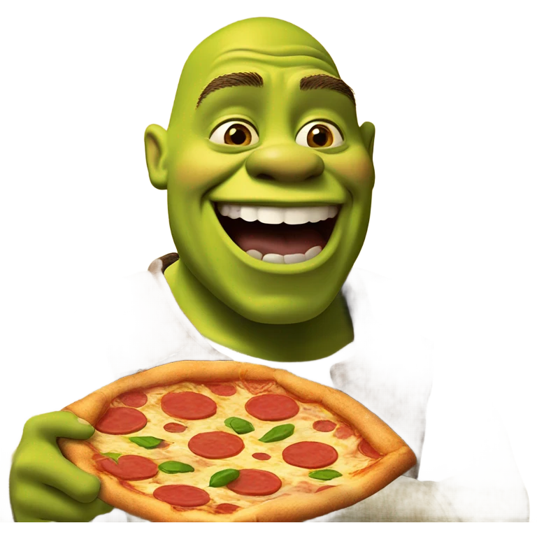 shrek eating a pizza emoji