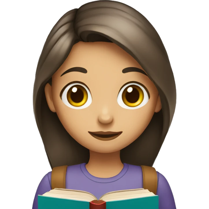 A girl with a book in hand emoji