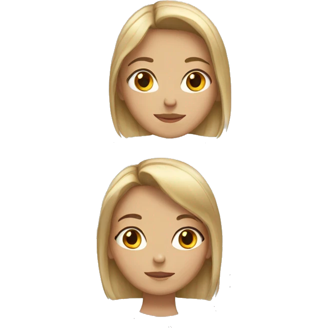 Brown hair girl with blonde hair girl  emoji