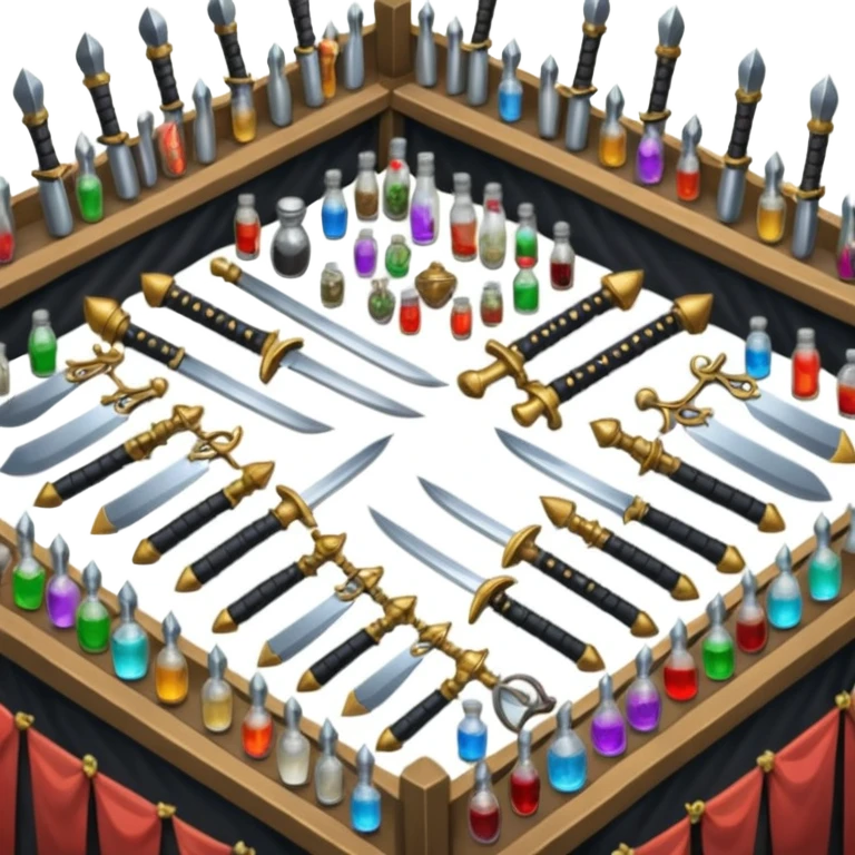 weapon market where we buy sword ,armor, potion  emoji