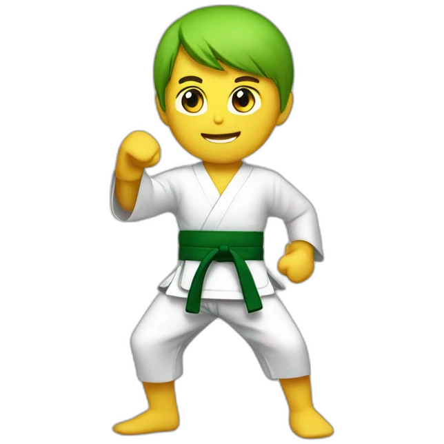 Karateka Green belt emoji