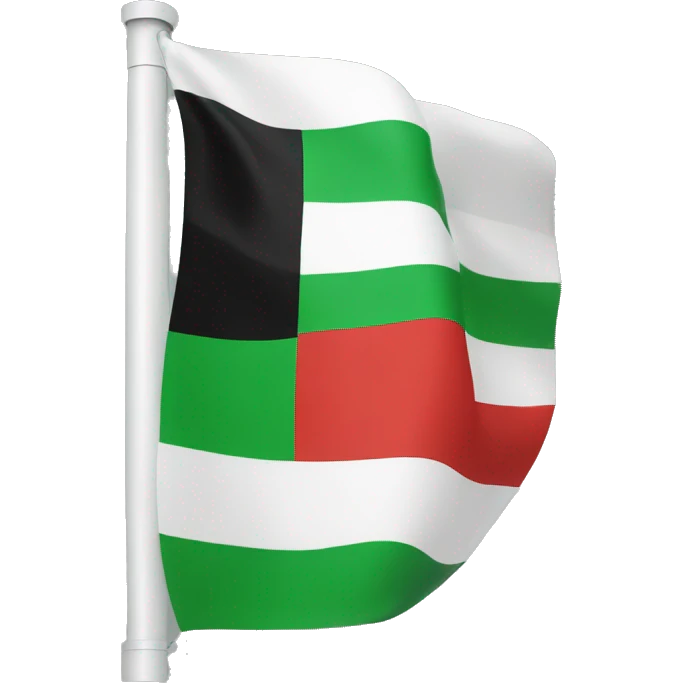 ‏A flag consisting of three colors: green, white, black, and three red stripes. emoji