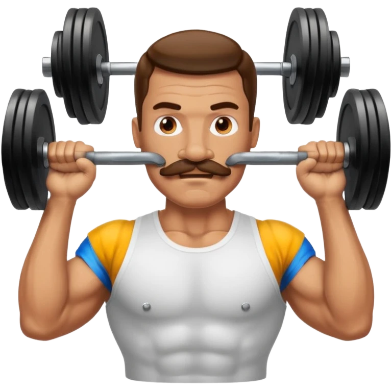 glorious moustache lifting heavy weights emoji