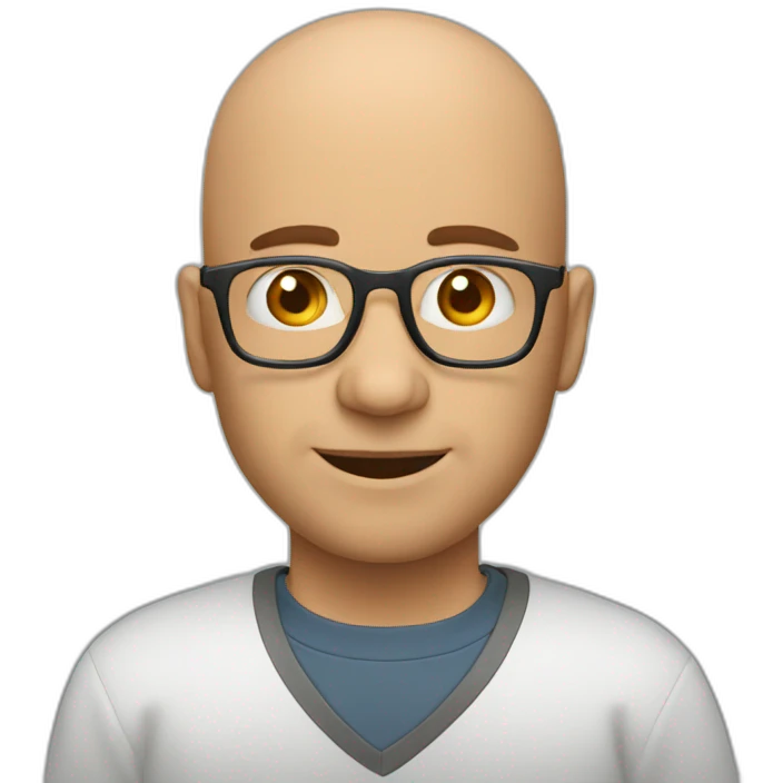 will ,-a-bald-ux-designer without moustache emoji