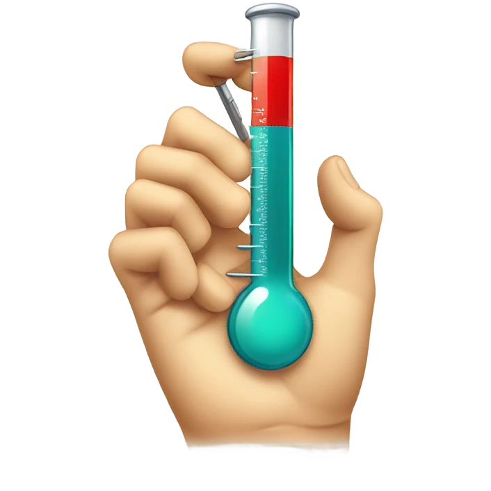 hands clasped with thermometer in mouth emoji