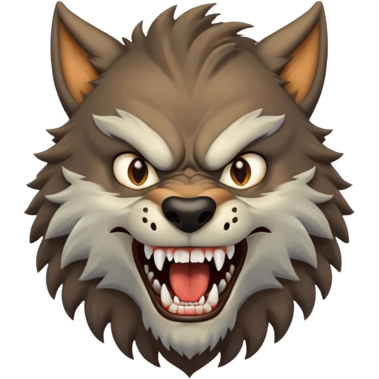 Werewolf – Furry wolf-man mid-roar emoji