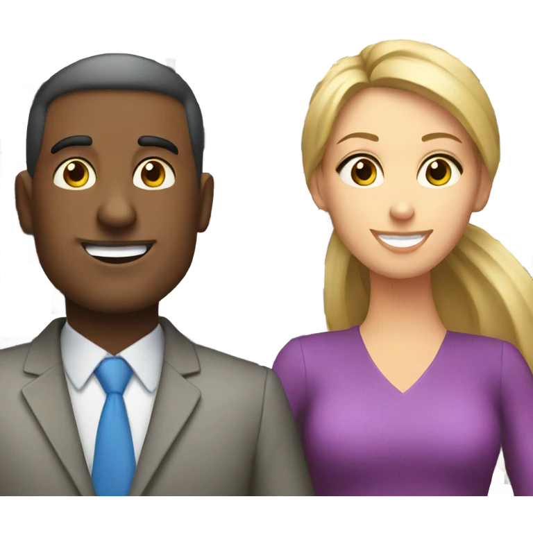 Man and woman working crossword puzzle emoji