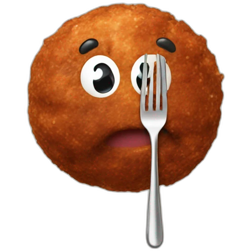 meatball with fork emoji