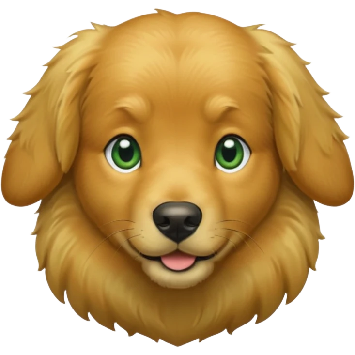 green dog extra furry golden retriever. The dog fur is all green emoji