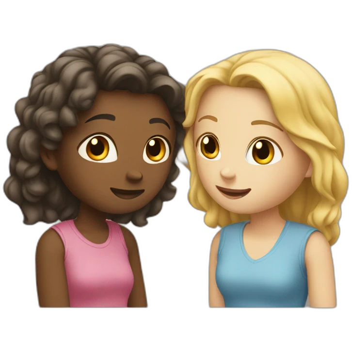 two white girls talking to each other emoji
