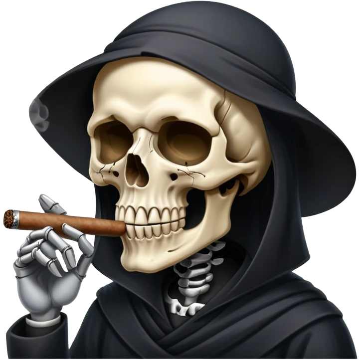 blindfolded skull smoking a cigar grimreaper emoji