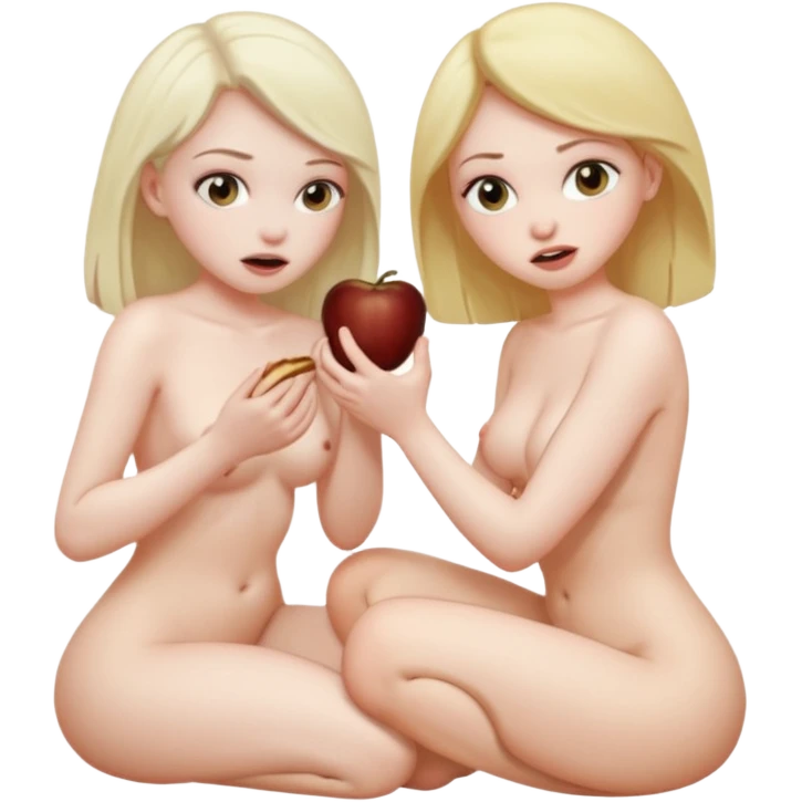 a girl, naked, getting her ass ate by another naked girl emoji