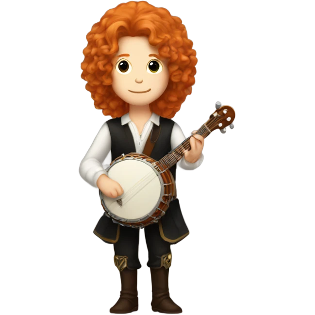 Vivaldi ginger wig chibi standing banjo  emoji