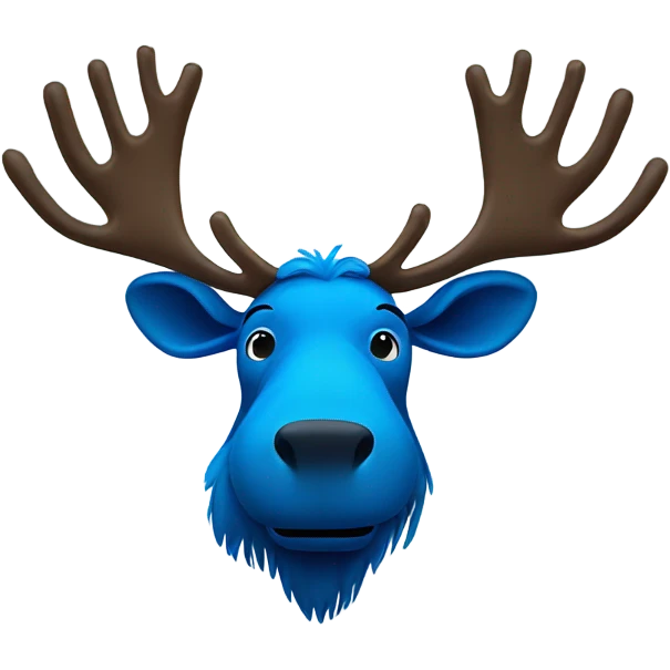 Moose with hands all blue emoji