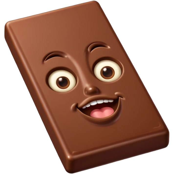  chocolate bar with eyes and mouth  emoji