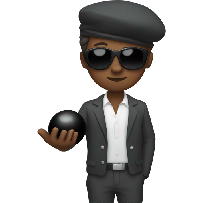 holding black ball on a plane emoji