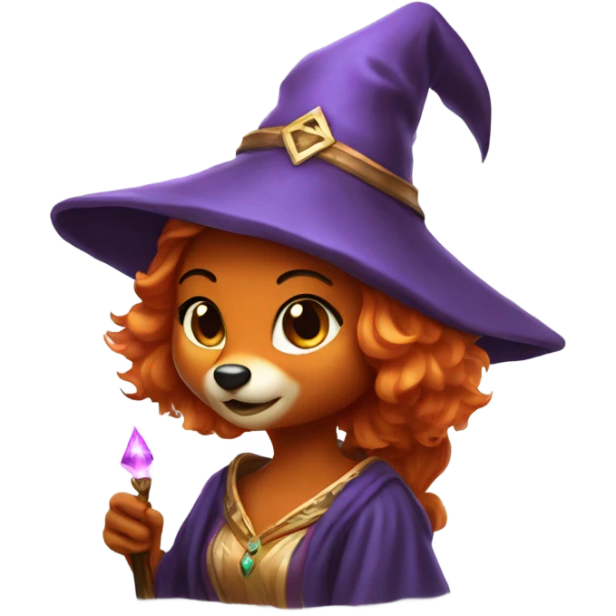 fox sorceress with a magic wand emoji