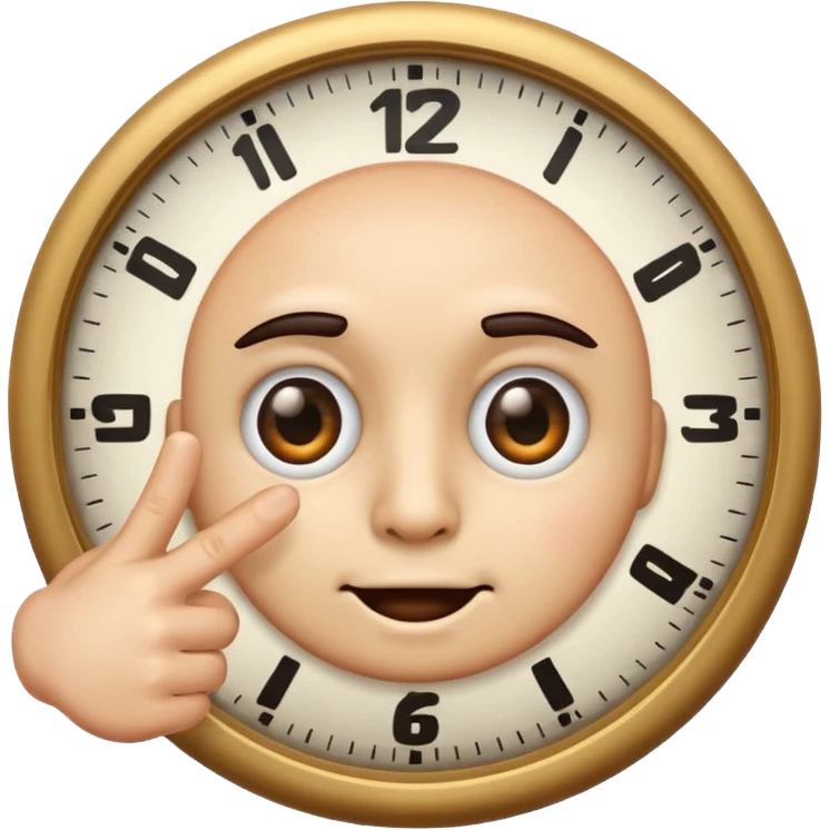 Face emoji with clock it finger  emoji