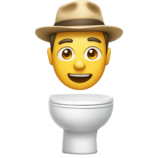 Man in a toilet with a hat on the head  emoji
