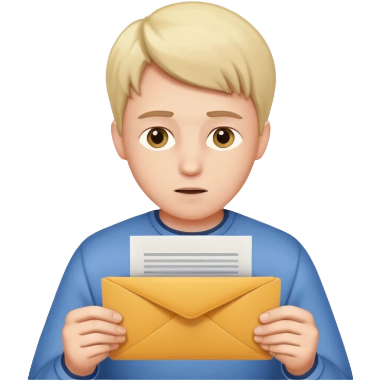 person reading a letter emoji