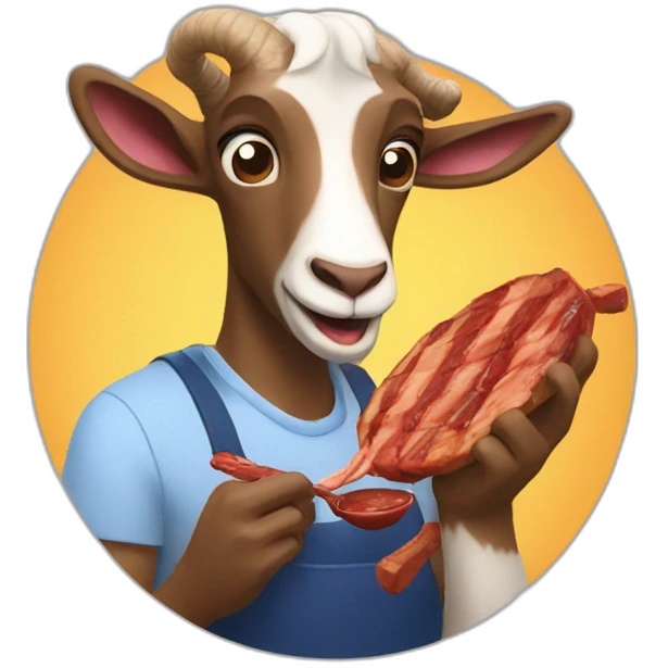 Ted lasso eating bbq goat emoji