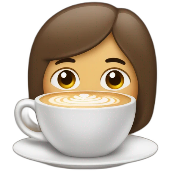 A person hugging a cup of cappuccino  emoji