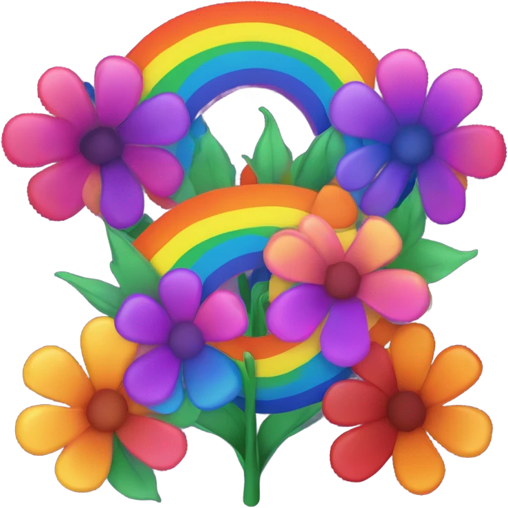 Rainbow gay flower emoji