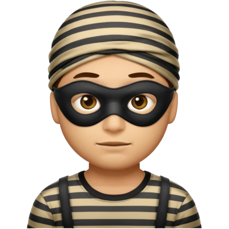 A theif robber emoji,Stripped shirt.eye mask. emoji