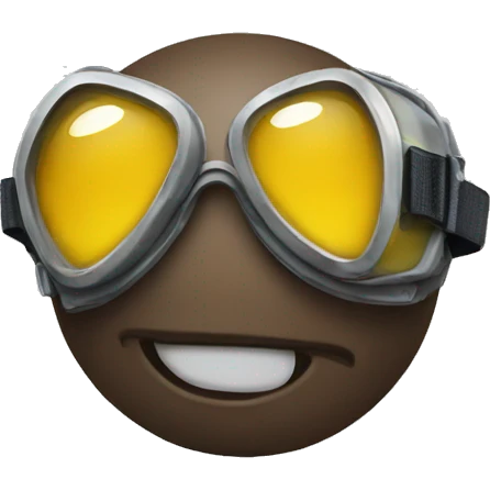Emoji face crying under the goggle they wear emoji