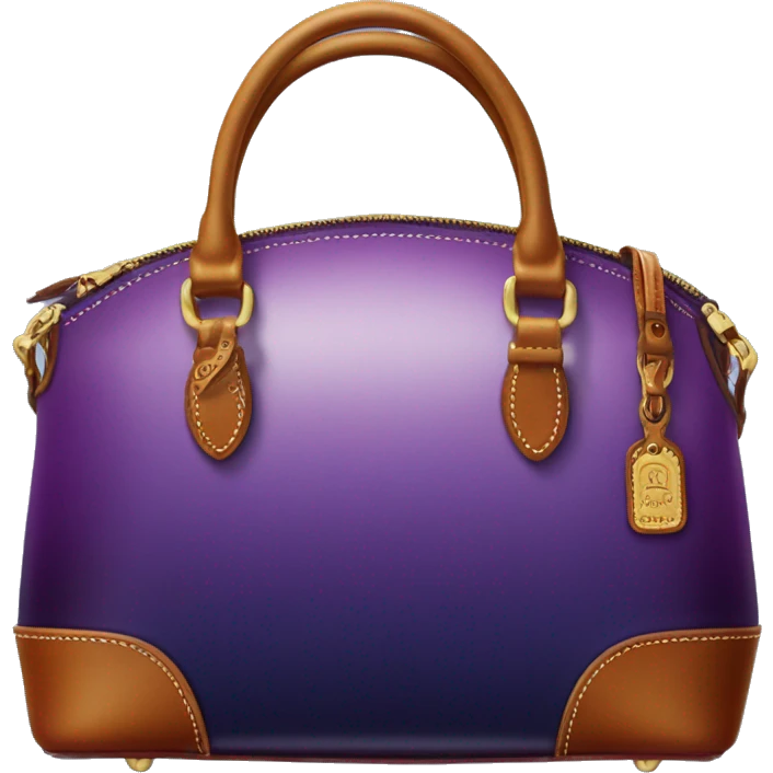 Realistic dark purple ombre dooney and bourke satchel purse.  emoji