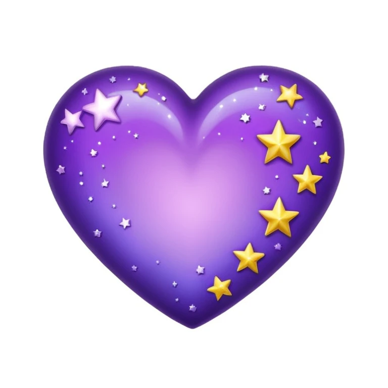 purple heart with a starry night effect emoji