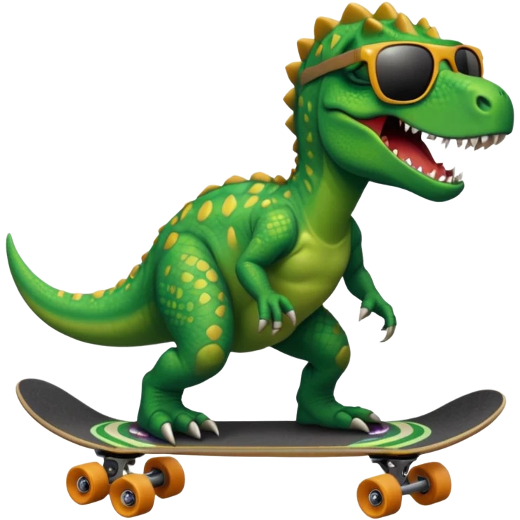 Dinosaur on a skateboard emoji