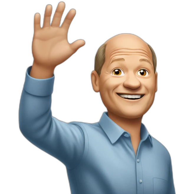 Olaf scholz waving emoji
