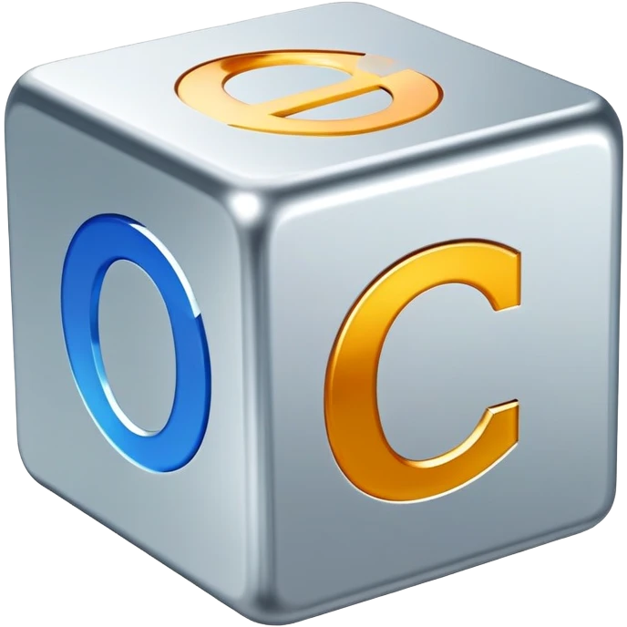 un cubo con le lettere O e C emoji