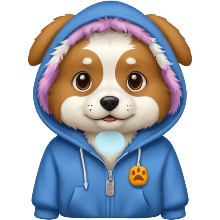 Dog wearing a hoodie  emoji